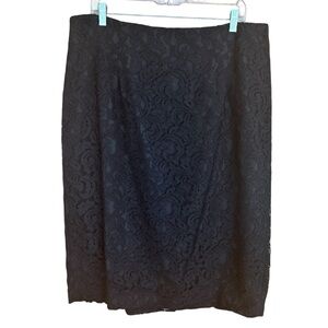 Talbots Black Lace Midi Skirt